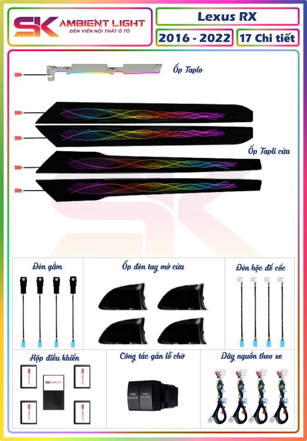 LED Viền Nội Thất Lexus RX 2016-2022